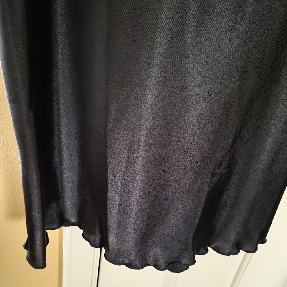 Bebe Elegant Black Satin Slip Dress - Picture 6 of 8